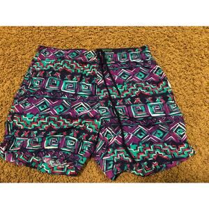 Dash Sport vintage lined swim trunks shorts purple teal men's size medium 1990s